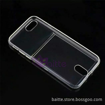 2016 Newly card holder back port transparent tpu skin for iPhone 7